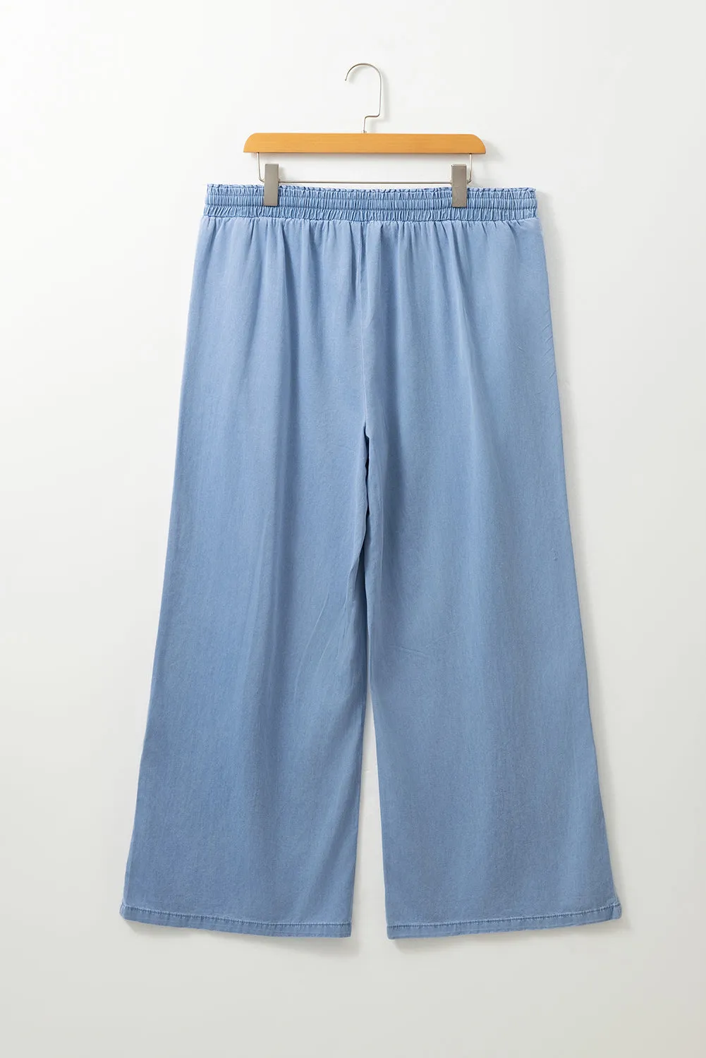 Beau Blue Casual Wide Slit Leg High Waist Loose Plus Size Jeans sold by Beagle Boutique product image thumbnail 5