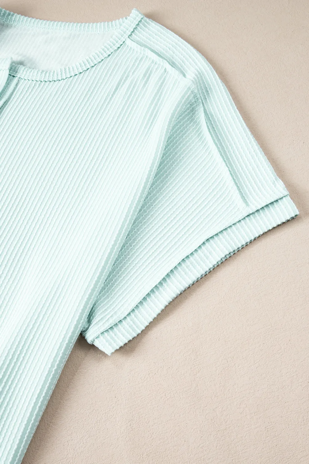 Iceland Blue Plus Size Textured Henley T Shirt sold by Beagle Boutique product image thumbnail 5