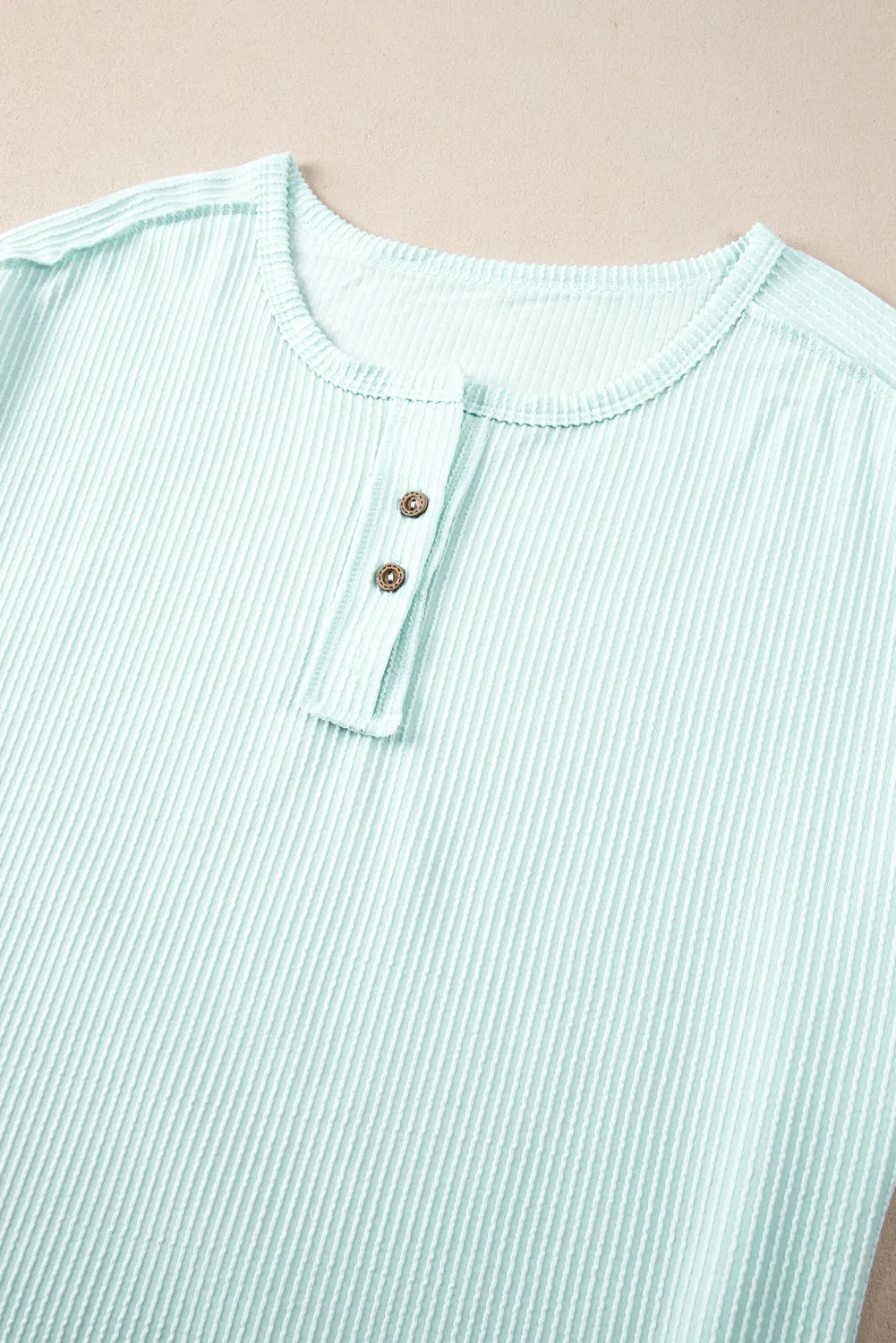 Iceland Blue Plus Size Textured Henley T Shirt sold by Beagle Boutique product image thumbnail 4