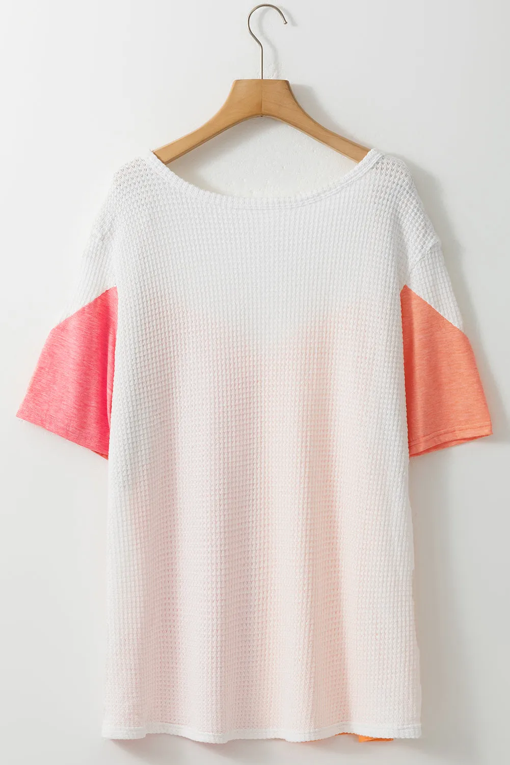White Plus Size Colourblock Waffle Knit Tee sold by Beagle Boutique product image thumbnail 5
