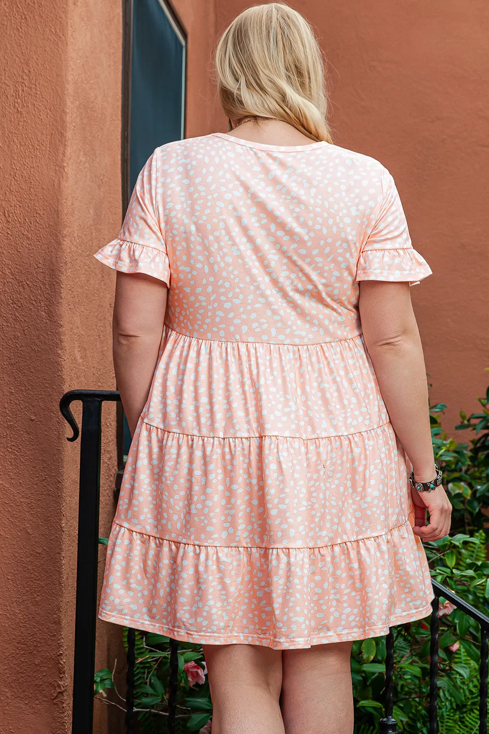Pink Cheetah Print Tiered Ruffled Plus Size Dress sold by Beagle Boutique product image thumbnail 2