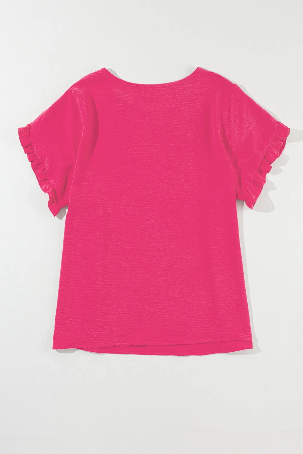 Bright Pink Ruffled Short Sleeve Plus Size Top sold by Beagle Boutique product image thumbnail 5