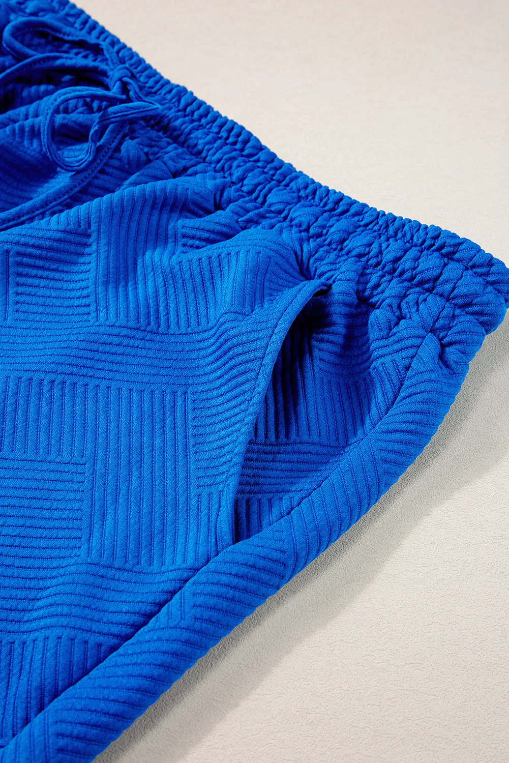 Dark Blue Plus Size Fashion Textured Short 2pcs Outfit sold by Beagle Boutique product image thumbnail 5