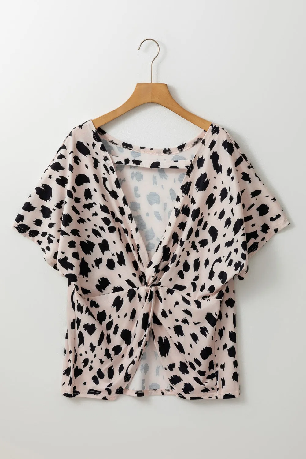 Khaki Leopard Print Twist Open Back Plus Size Top sold by Beagle Boutique product image thumbnail 5