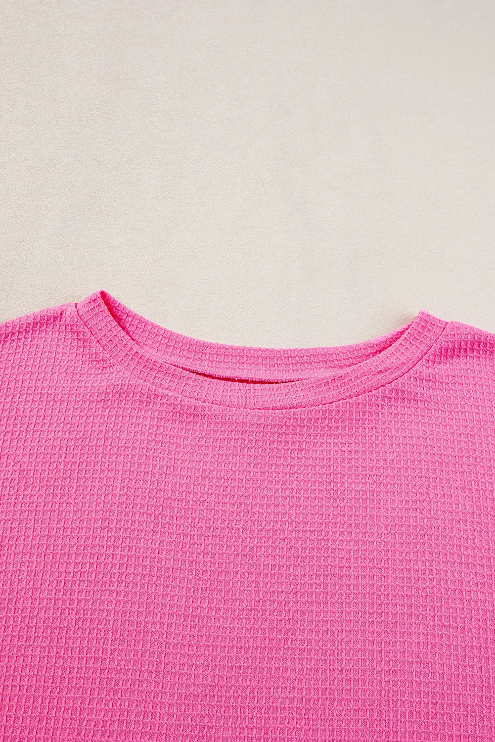 Rose Red Solid Waffle Knit Plus Size Two Piece Set sold by Beagle Boutique product image thumbnail 5