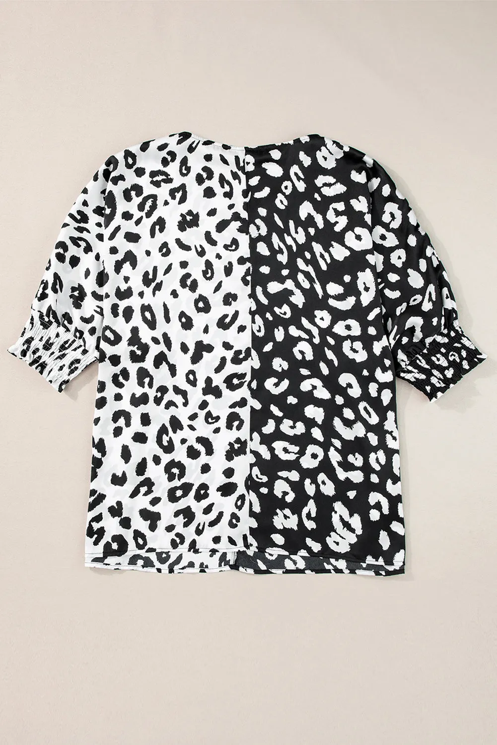 Black Plus Size Contrast Leopard Half Sleeve Blouse sold by Beagle Boutique product image thumbnail 5