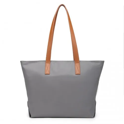LH2240 - Miss Lulu Casual Waterproof Shopping Tote Bag - Grey sold by Beagle Boutique product image thumbnail 2