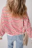Orange Stripe Drop Shoulder Crew Neck Loose Sweatshirt sold by Beagle Boutique