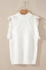White Woven Tasseled Sleeveless Mock Neck Sweater Vest sold by Beagle Boutique