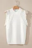 White Woven Tasseled Sleeveless Mock Neck Sweater Vest sold by Beagle Boutique