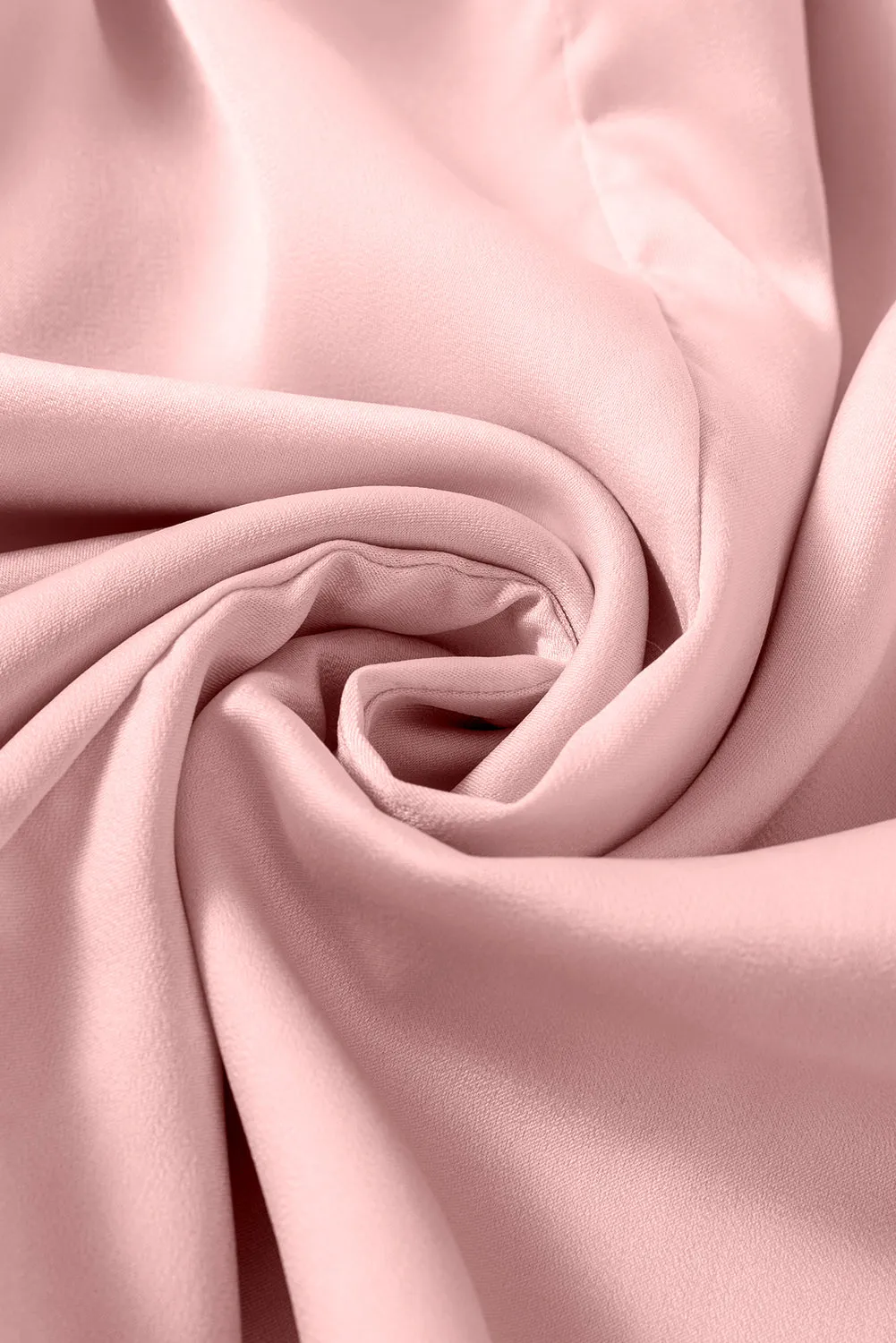 Apricot Pink Pleated Round Neck Flounce Sleeve Satin Blouse sold by Beagle Boutique product image thumbnail 5