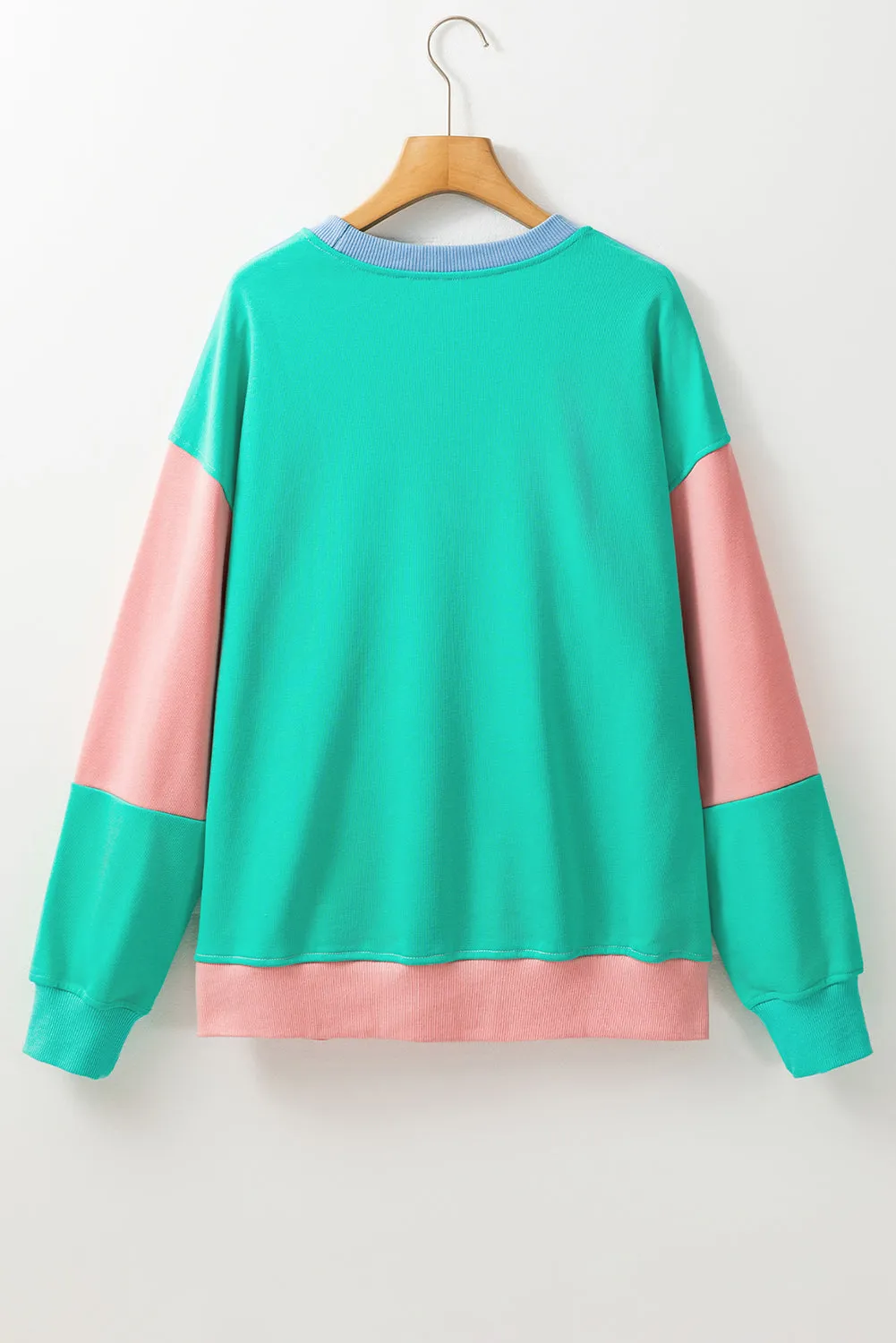 Blossom Colourblock Patchwork Drop Shoulder Sweatshirt sold by Beagle Boutique product image thumbnail 5