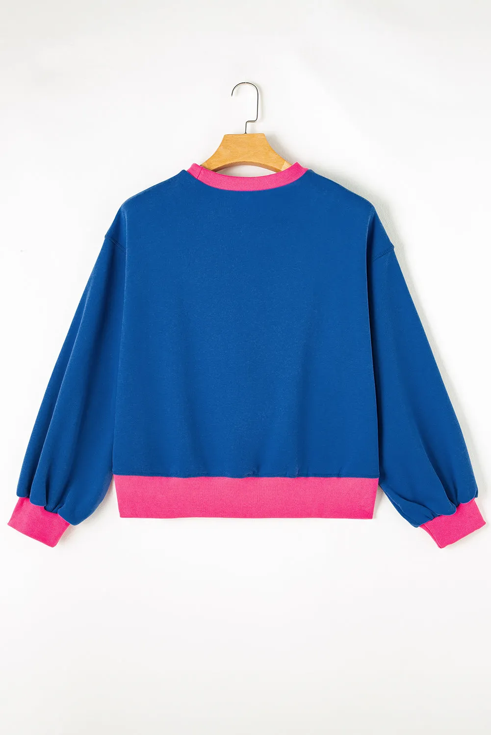 Blue Colourblock Bubble Sleeve Sweatshirt sold by Beagle Boutique product image thumbnail 5