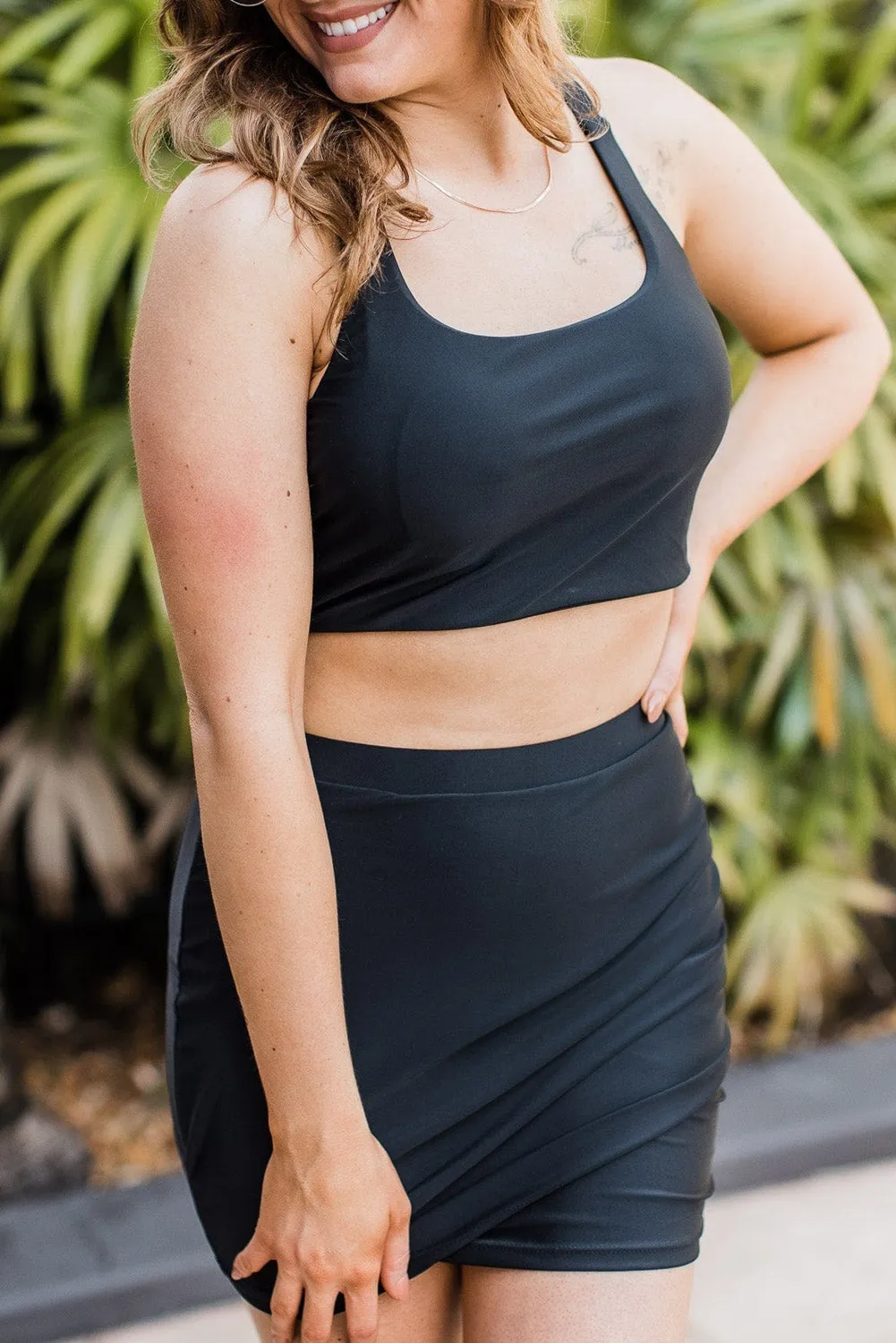 Black Crossover Bikini Tank and Skort Swimwear sold by Beagle Boutique product image thumbnail 5