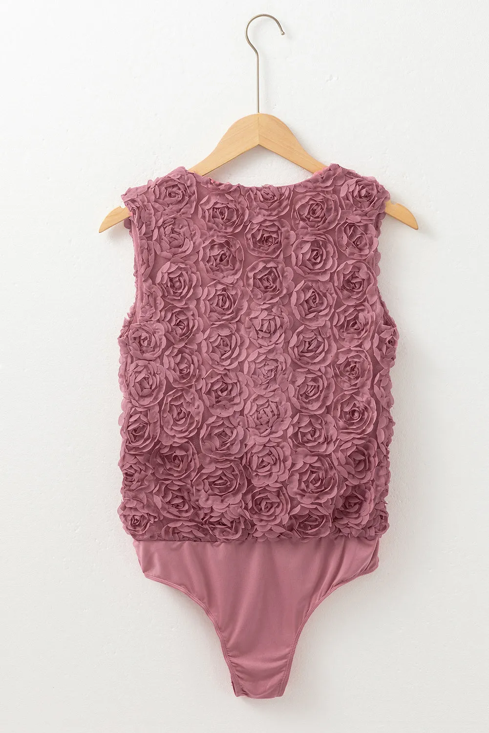 Heather Floral Textured V Neck Wrapped Sleeveless Bodysuit sold by Beagle Boutique product image thumbnail 5