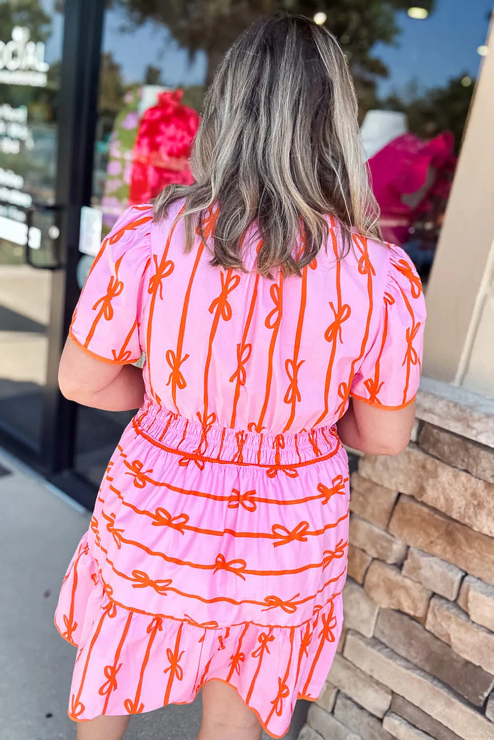 Rose Bow Tastic Clinched Waist Ruffled Plus Size Dress sold by Beagle Boutique product image thumbnail 2
