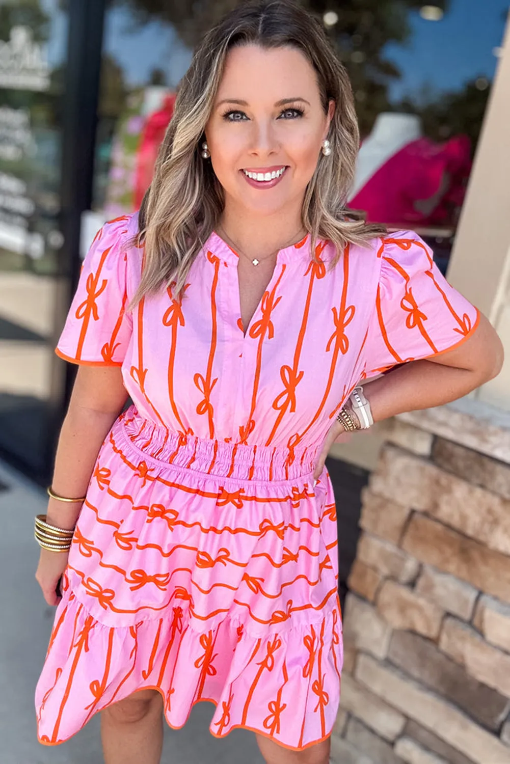 Rose Bow Tastic Clinched Waist Ruffled Plus Size Dress sold by Beagle Boutique product image thumbnail 3