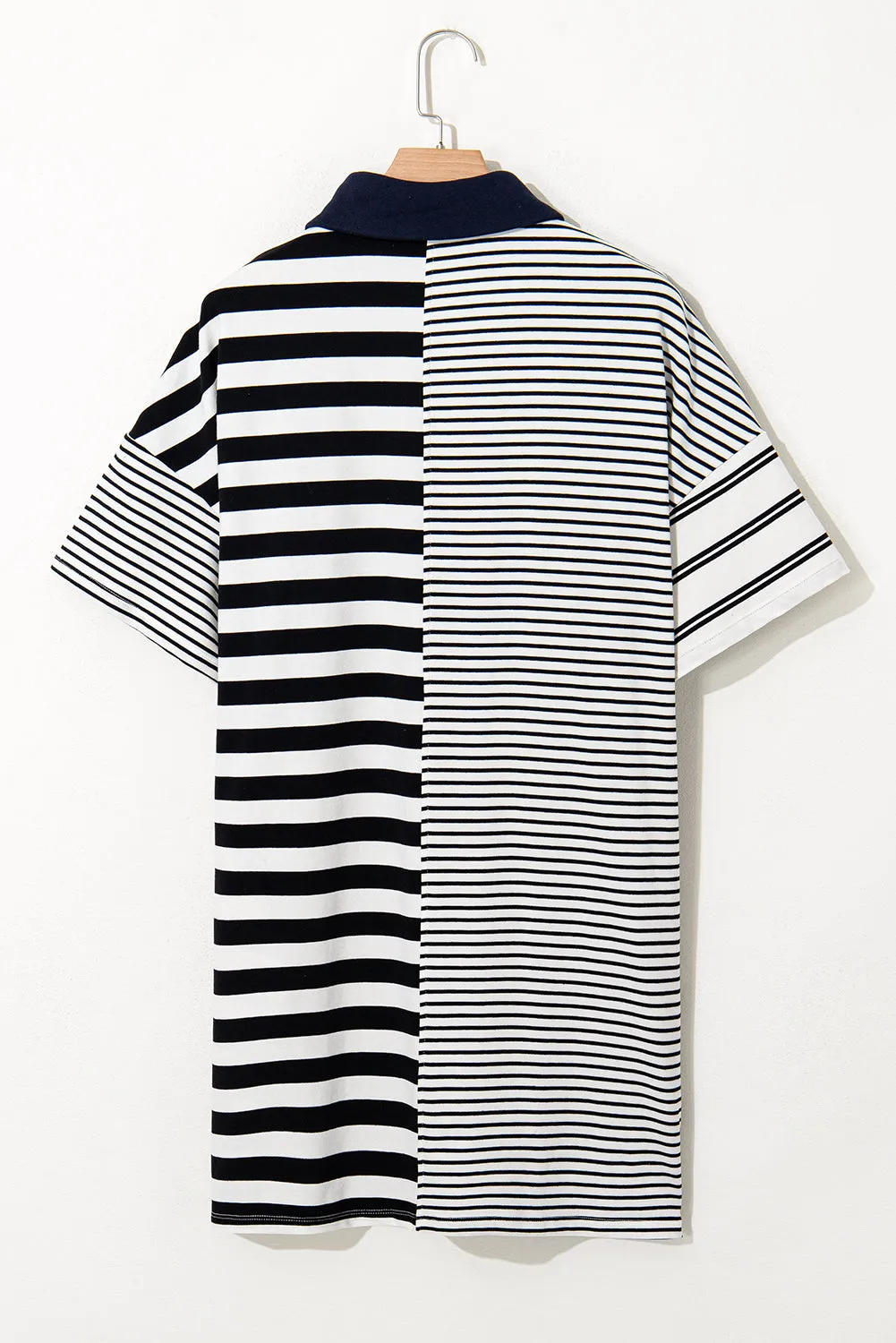 Black Stripe Half Placket Polo T Shirt Dress sold by Beagle Boutique product image thumbnail 5