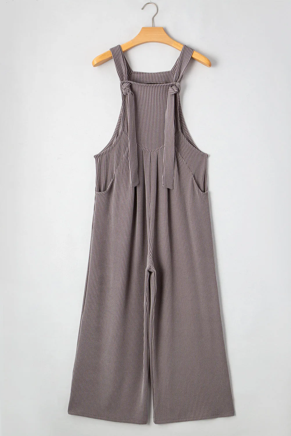 Philippine Grey Ribbed Adjustable Straps Wide Leg Loose Overall sold by Beagle Boutique product image thumbnail 5