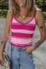 Red Stripe Spaghetti Strap V Neck Sweater Vest sold by Beagle Boutique