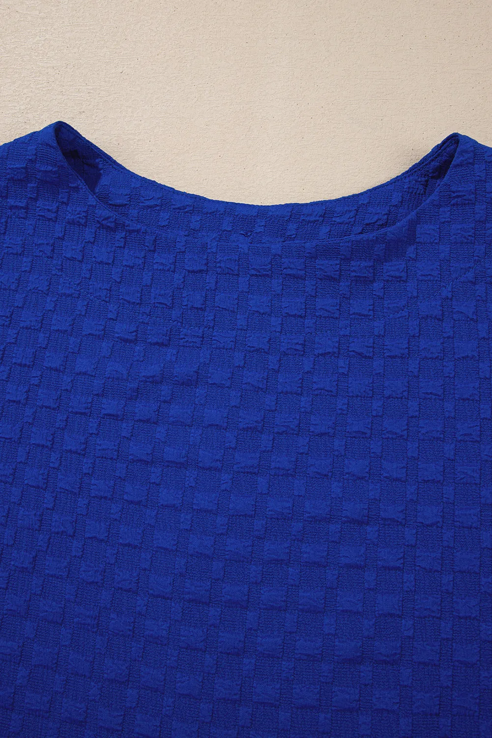 Sky Blue Jacquard Textured Buttoned Tee and Shorts Set sold by Beagle Boutique product image thumbnail 5