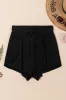 Black High Waisted Drawstring 2-in-1 Side Pocket Color Block Bikini Shorts sold by Beagle Boutique