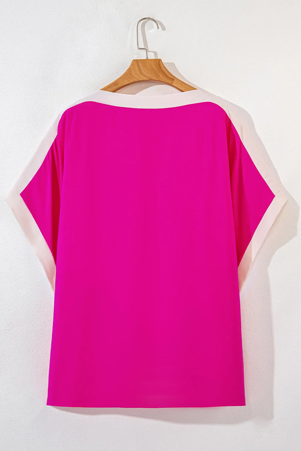 Rose Red Oversized Colour Block Boat Neck Tunic Blouse sold by Beagle Boutique product image thumbnail 5