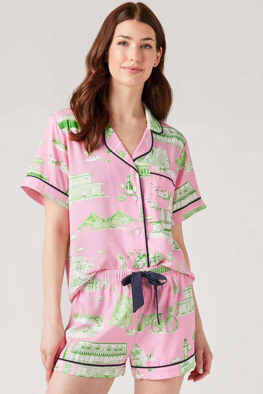 Pink Holiday Resort Short 2pcs Pyjama Set sold by Beagle Boutique product image thumbnail 3