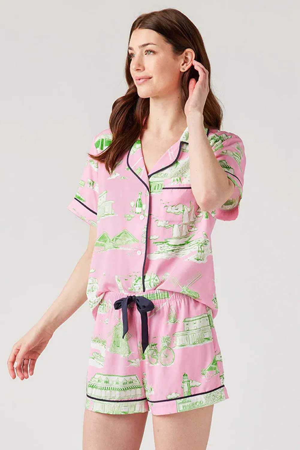 Pink Holiday Resort Short 2pcs Pyjama Set sold by Beagle Boutique product image thumbnail 2