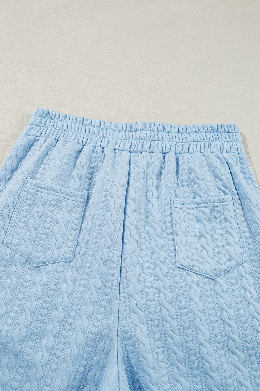 Beau Blue Textured Colourblock Edge Tank Top High Waist Trousers Set sold by Beagle Boutique product image thumbnail 3