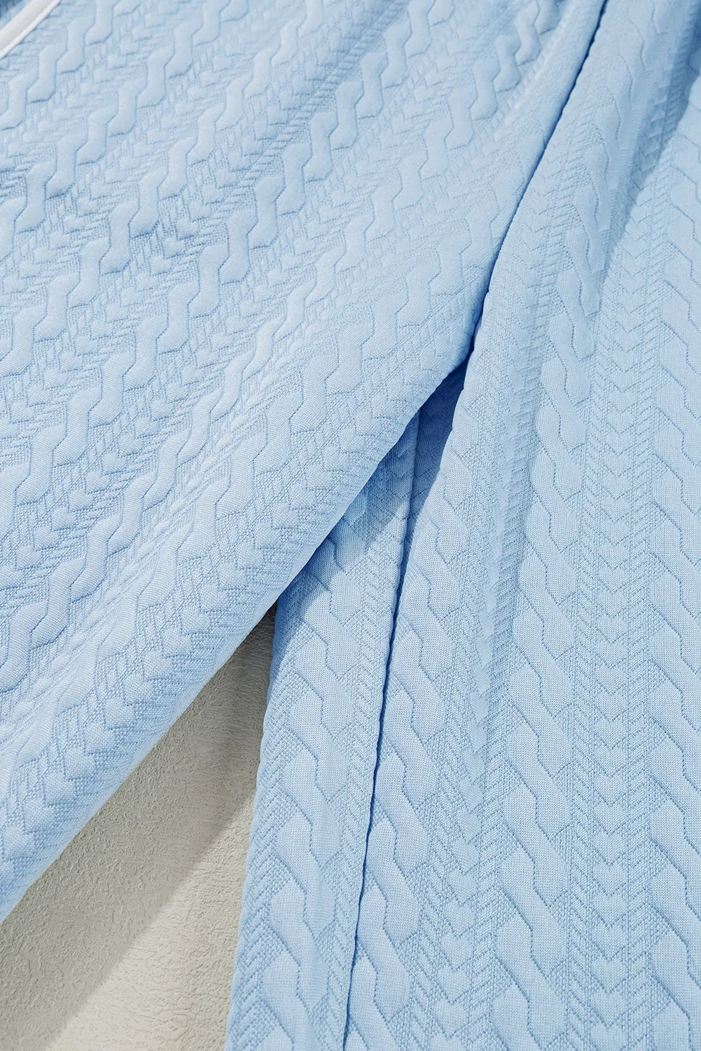 Beau Blue Textured Colourblock Edge Tank Top High Waist Trousers Set sold by Beagle Boutique product image thumbnail 5