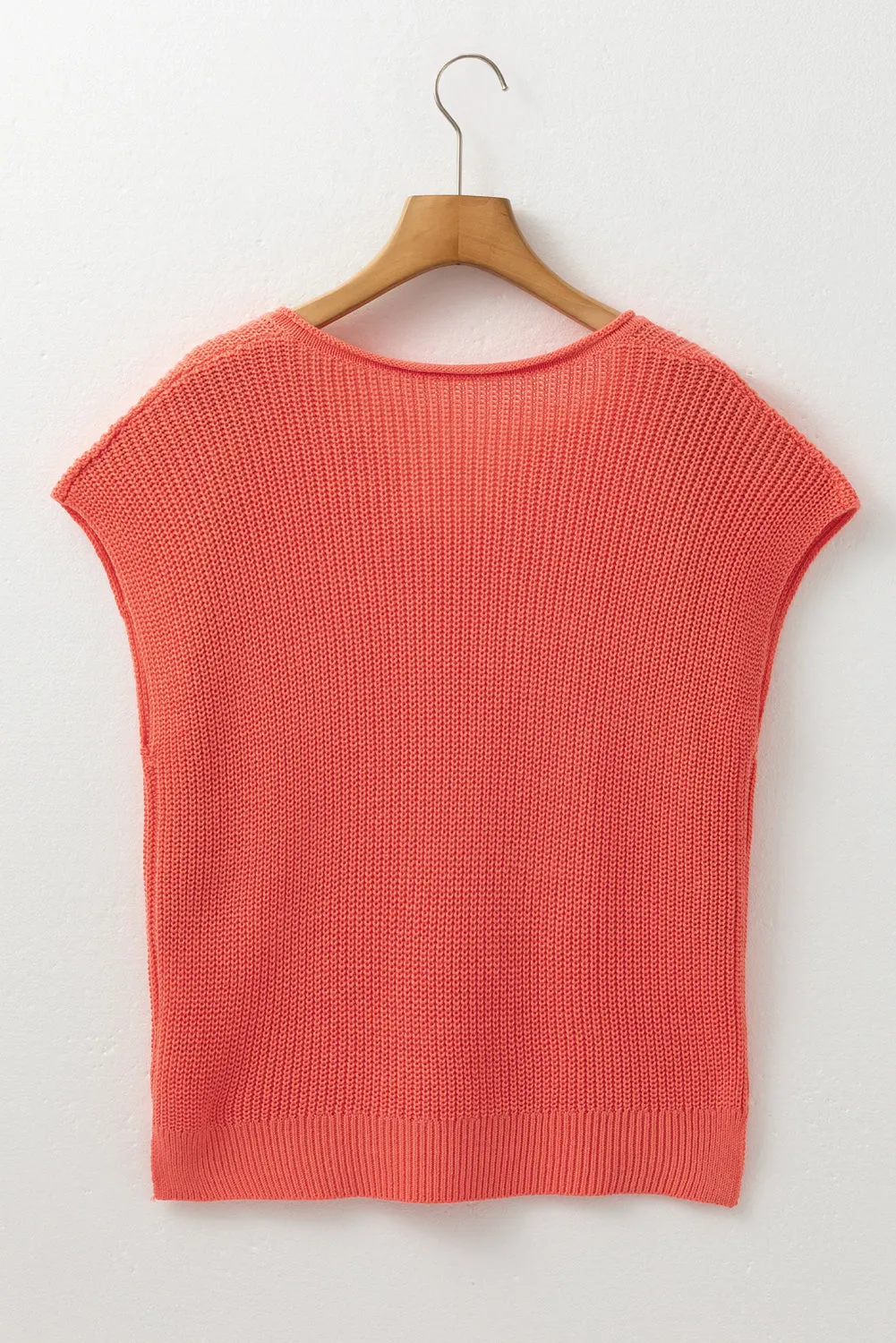 Flamingo Solid Textured Knitted Notch V Neck Sweater sold by Beagle Boutique product image thumbnail 4