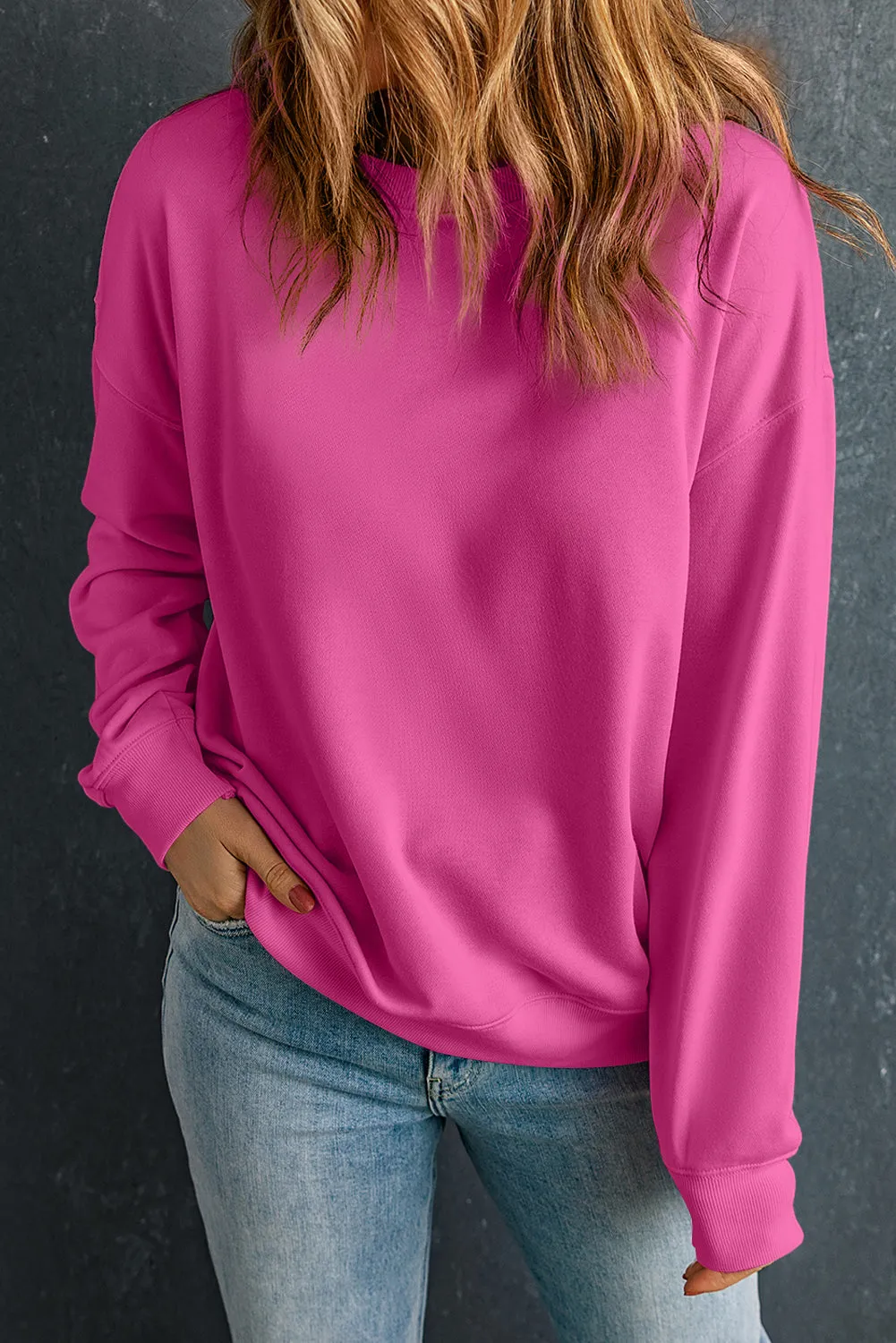 Bonbon Solid Classic Crewneck Pullover Sweatshirt sold by Beagle Boutique