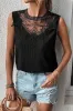 White Guipure Lace Crochet Keyhole Back Tank Top sold by Beagle Boutique