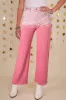 Pink Scattering Rhinestone Gradient Denim Jeans sold by Beagle Boutique