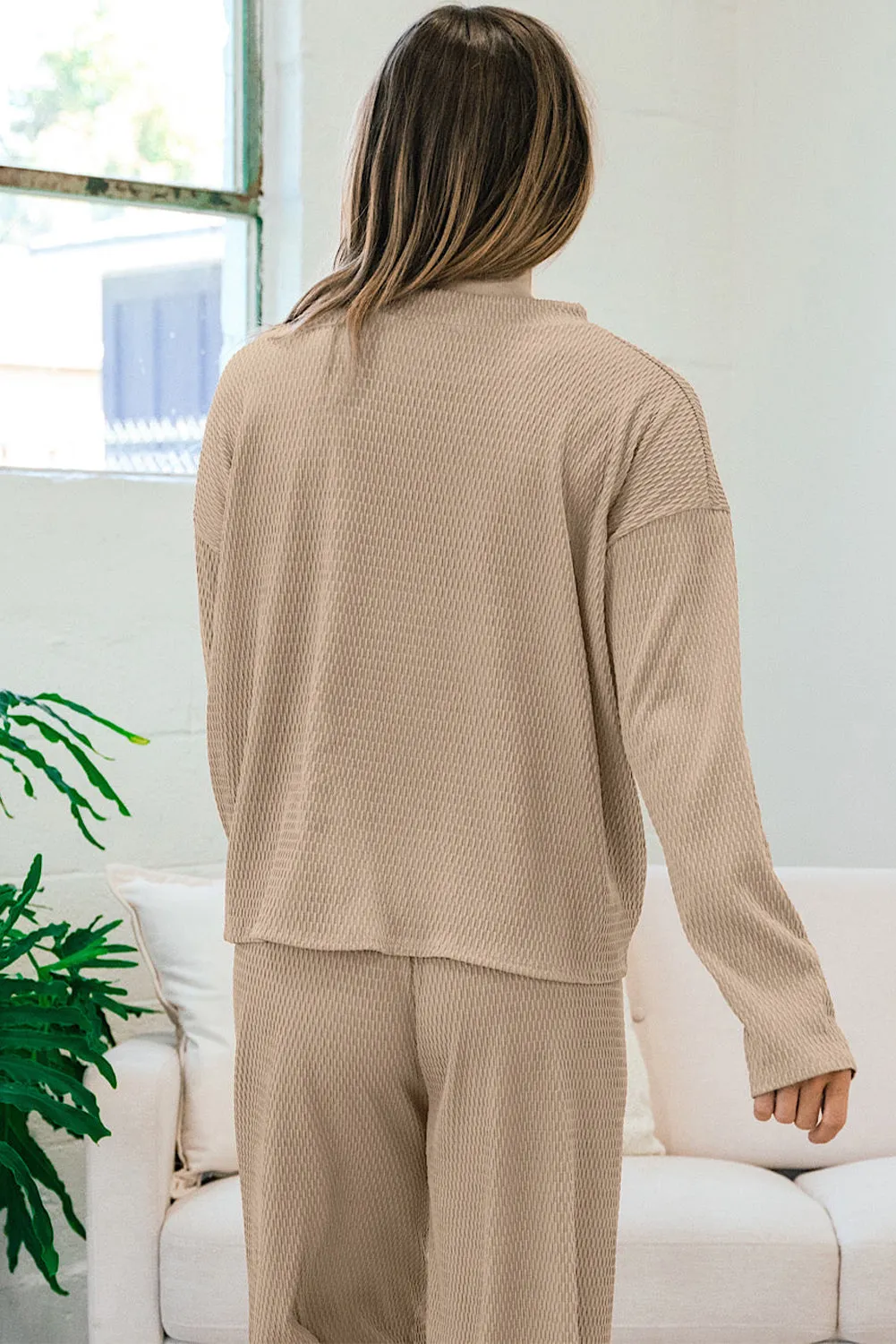 Smoke Grey Loose Textured Pullover and Trousers Outfit sold by Beagle Boutique product image thumbnail 2