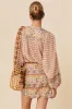 Multicolour Boho Floral Mixed Print Puff Sleeve Shirt sold by Beagle Boutique