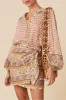 Multicolour Boho Floral Mixed Print Puff Sleeve Shirt sold by Beagle Boutique