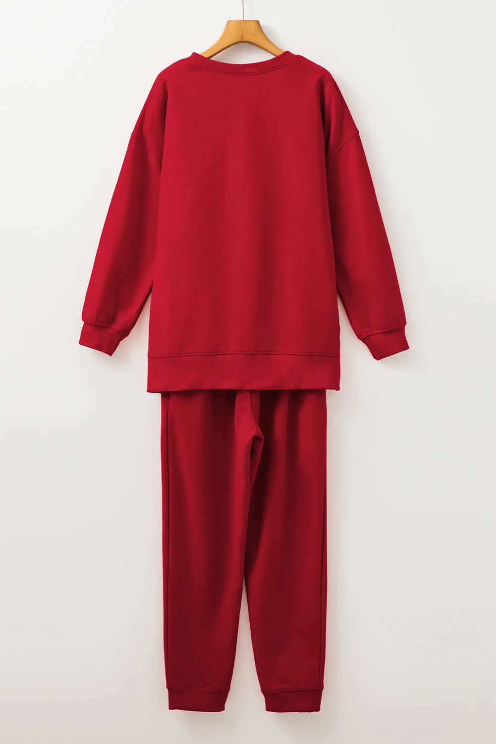 Racing Red Solid Colour High Low Pullover and Skinny Trousers Set sold by Beagle Boutique product image thumbnail 5