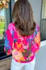 Rose Blooming Flower Print Ruffled Puff Sleeve Blouse sold by Beagle Boutique