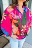 Rose Blooming Flower Print Ruffled Puff Sleeve Blouse sold by Beagle Boutique
