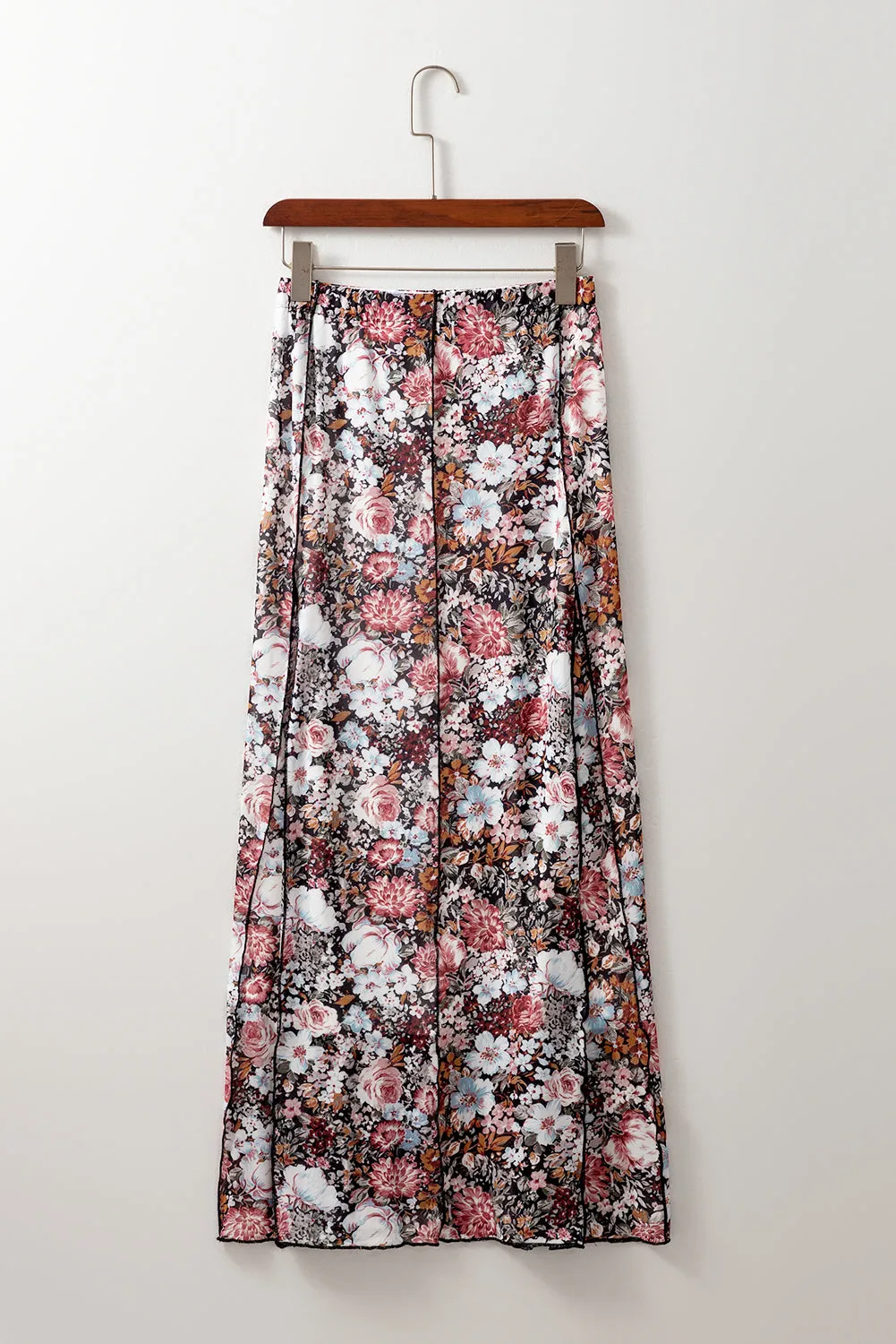 Brown Floral Print High Waist Maxi Skirt sold by Beagle Boutique product image thumbnail 4