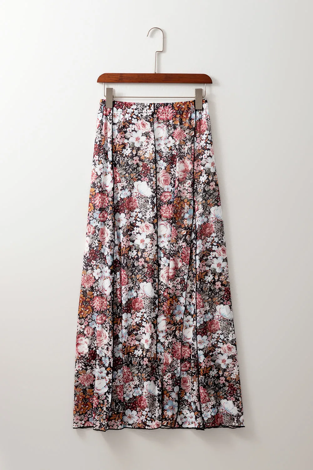 Brown Floral Print High Waist Maxi Skirt sold by Beagle Boutique product image thumbnail 5
