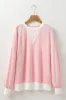 Peach Blossom Corded Colorblock Drop Shoulder Loose Top sold by Beagle Boutique