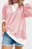 Peach Blossom Corded Colorblock Drop Shoulder Loose Top sold by Beagle Boutique