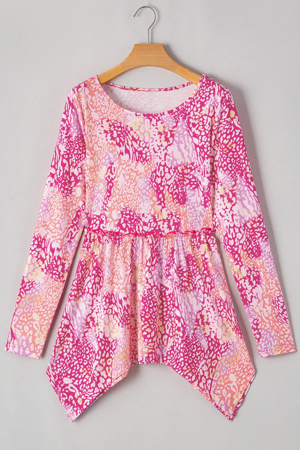 Rose Classic Leopard Print Handkerchief Hem Tunic Top sold by Beagle Boutique product image thumbnail 5