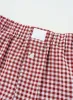 Red Plaid Gingham Printed High Waist Shorts sold by Beagle Boutique