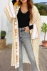 Yellow Bohemian Geometric Printed Loose Sleeve Long Kimono sold by Beagle Boutique