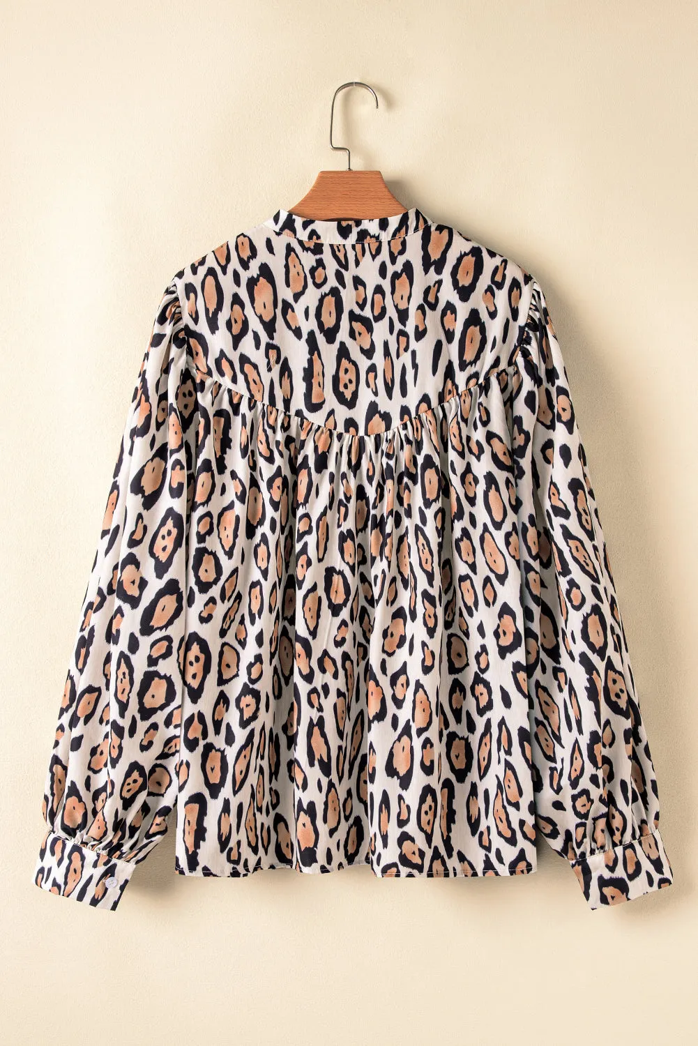 Jet Stream Oversized Leopard Print Balloon Sleeve Casual Shirt sold by Beagle Boutique product image thumbnail 5