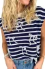 Blue Stripe Knitted Bow Decor Sweater Vest sold by Beagle Boutique